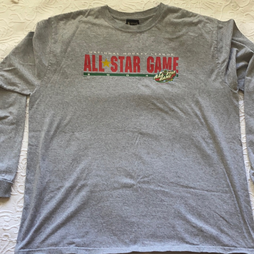 Rare 2004 Nhl AllStar Game Long Sleeve Gray Shirt  Minnesota